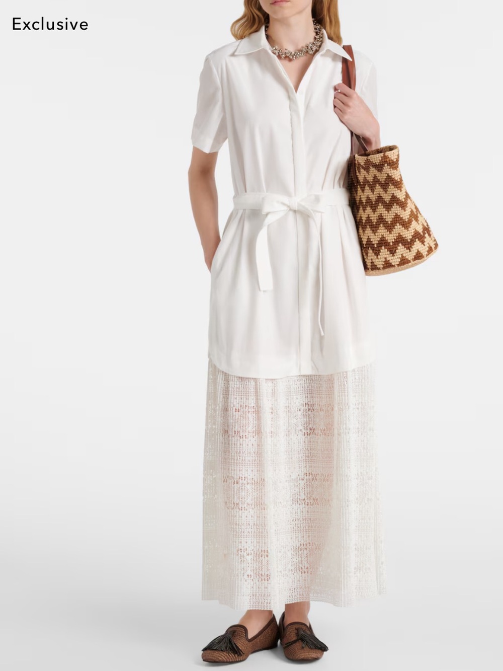 Jonathan Simkhai 
Jenner poplin and lace shirt dress